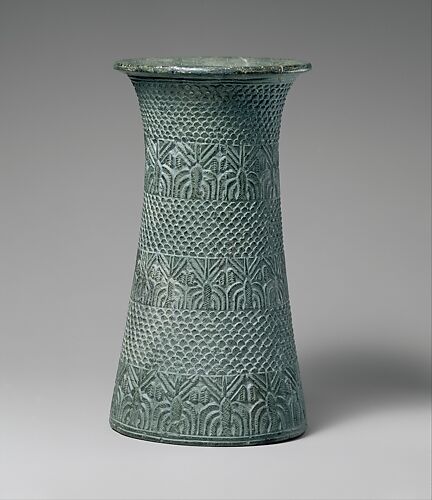 Cone-shaped vase with geometric decoration, Iran, Chalcolithic