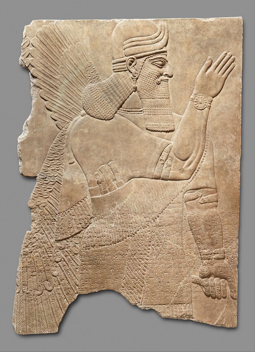 Relief panel, Gypsum alabaster, Assyrian 