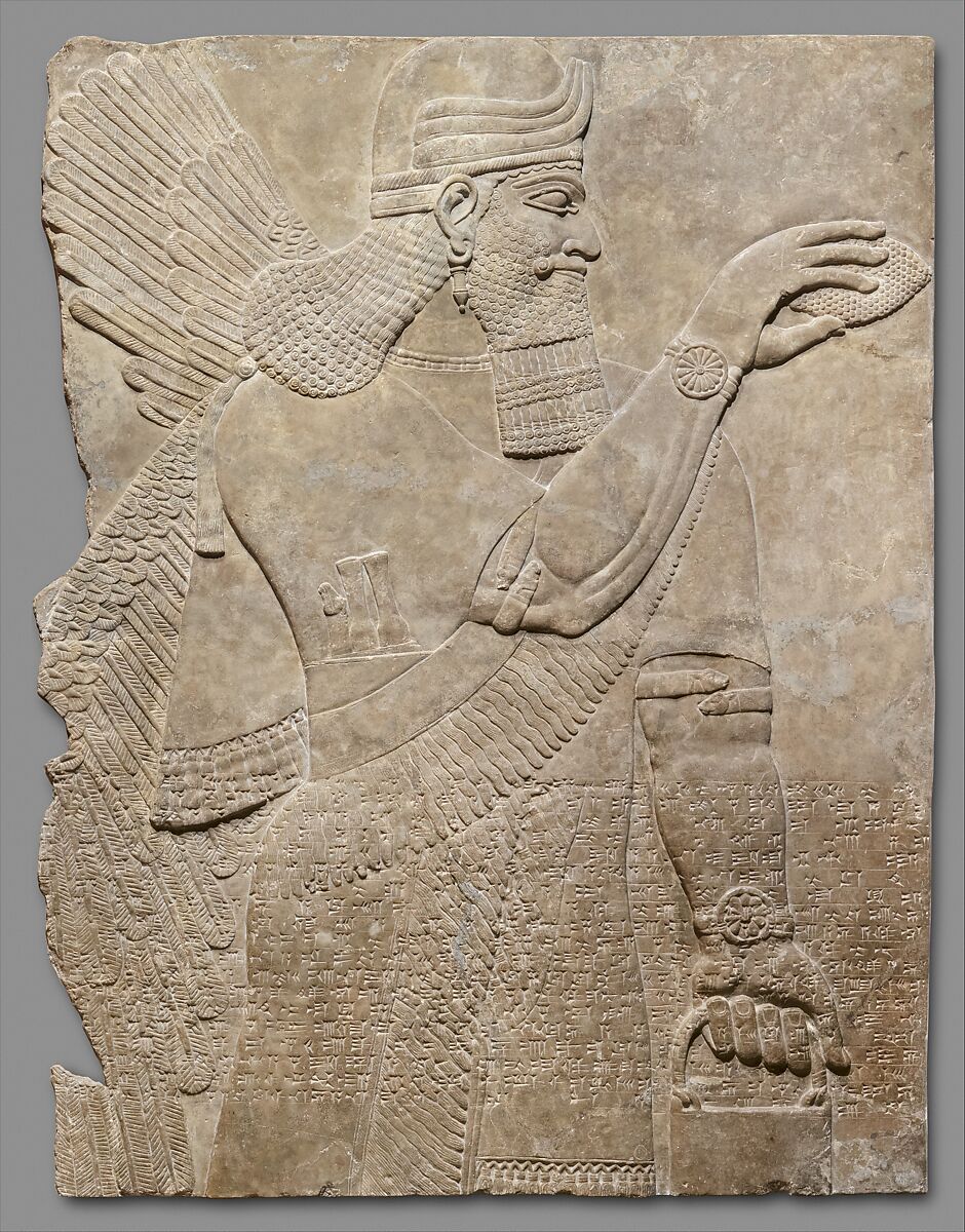 Relief panel, Gypsum alabaster, Assyrian