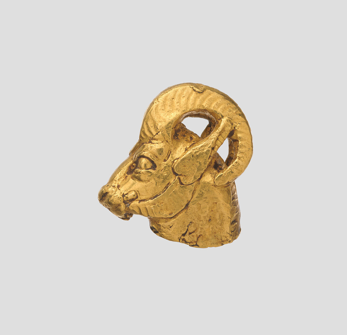 Head of a wild ram, Gold, Achaemenid 