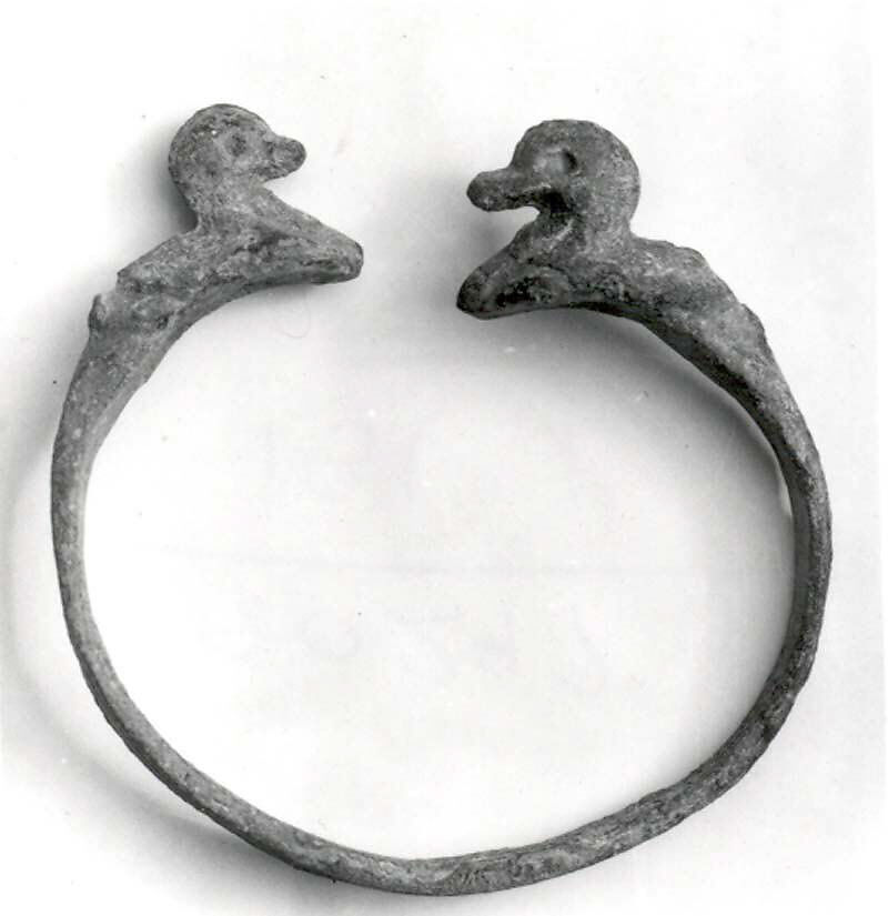 Bracelet with duck-headed terminals, Bronze, Iran 