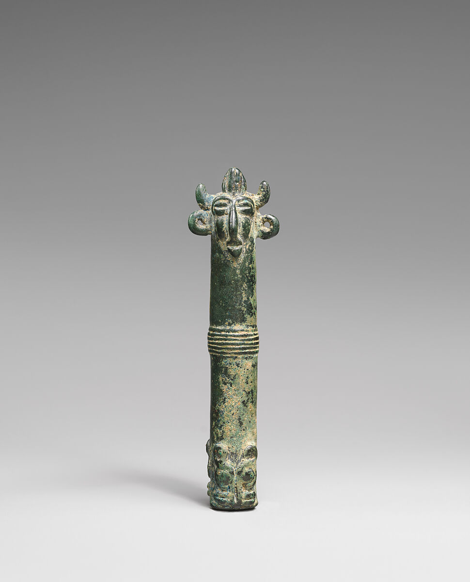 Anthropomorphic tube, Bronze, Iran 