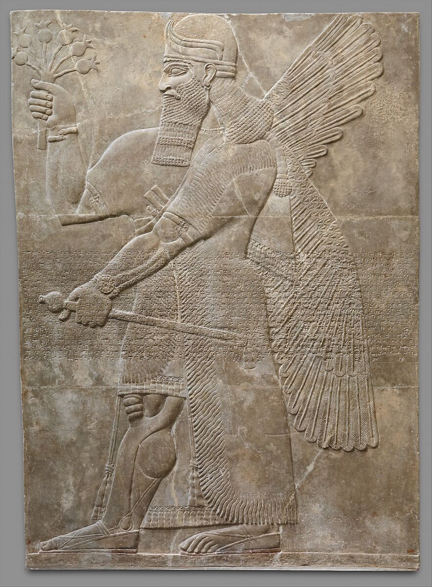 Relief panel, Gypsum alabaster, Assyrian 