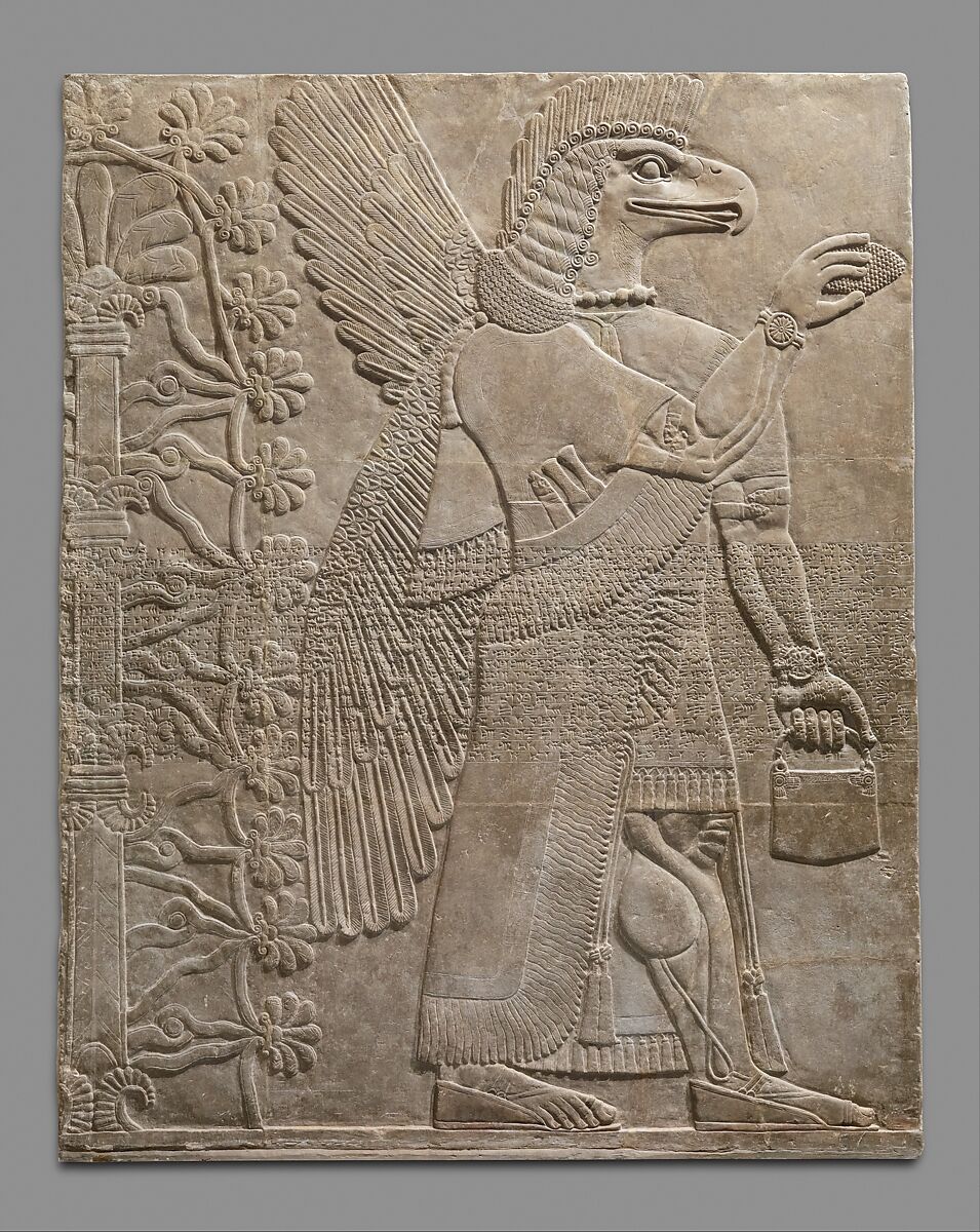 Relief panel, Gypsum alabaster, Assyrian 