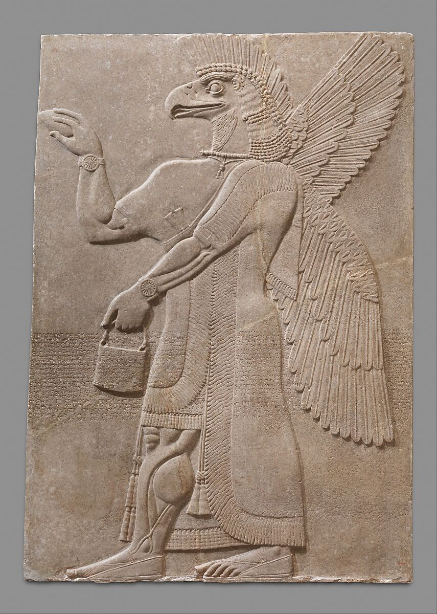 Relief panel, Gypsum alabaster, Assyrian