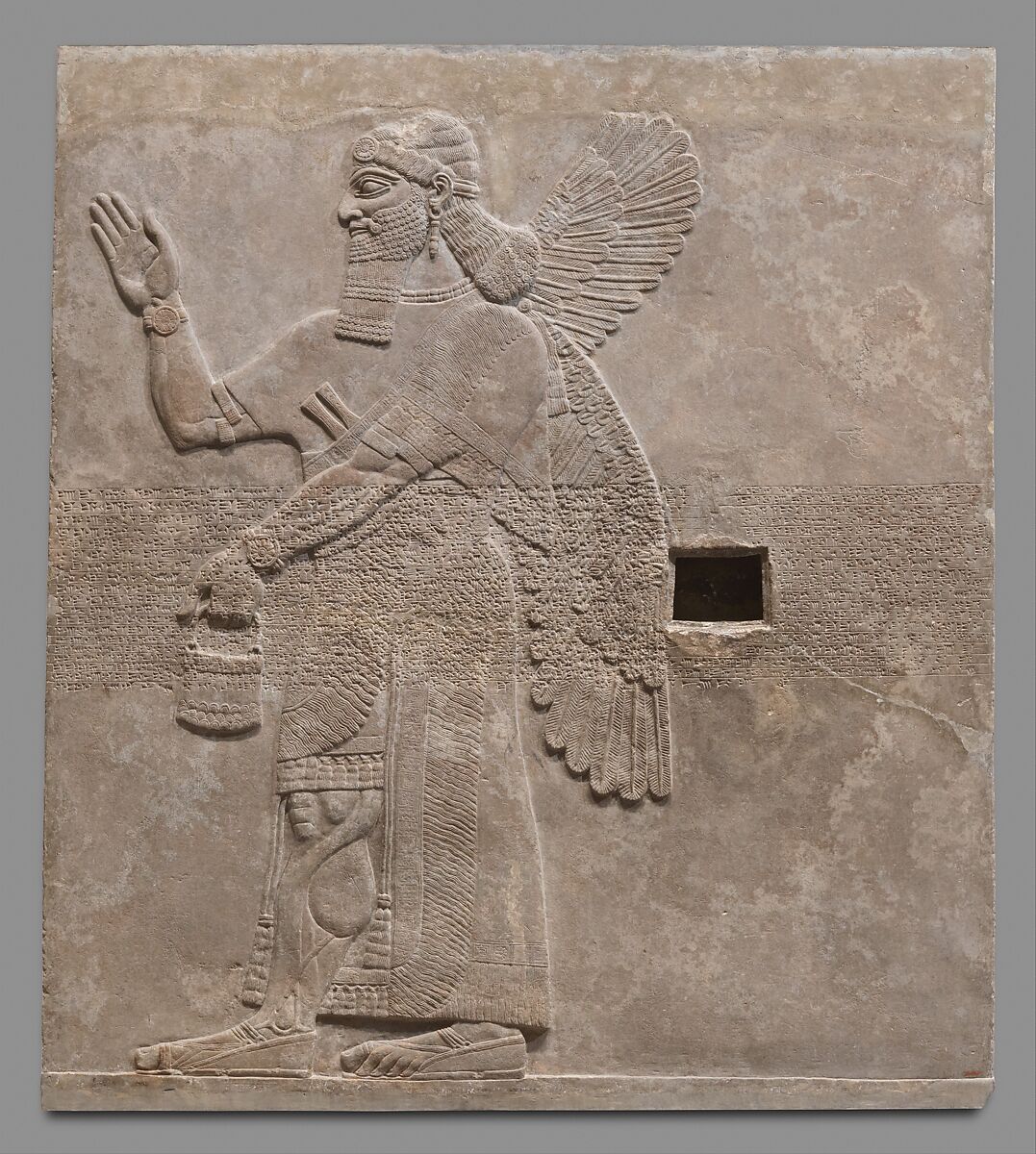 Relief panel, Gypsum alabaster, Assyrian 