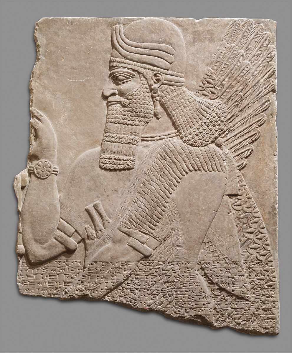 Relief panel, Gypsum alabaster, Assyrian 