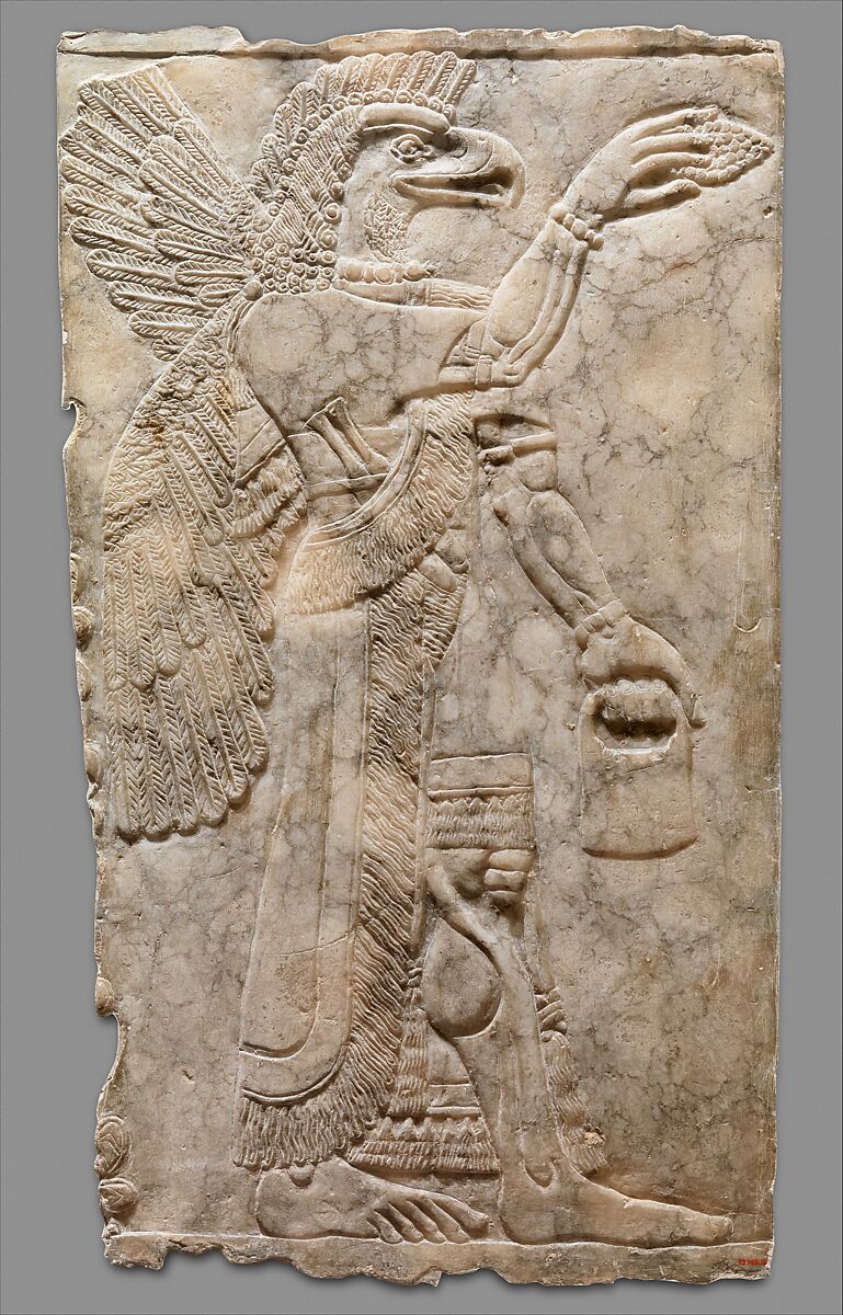 Relief panel, Gypsum alabaster, Assyrian 