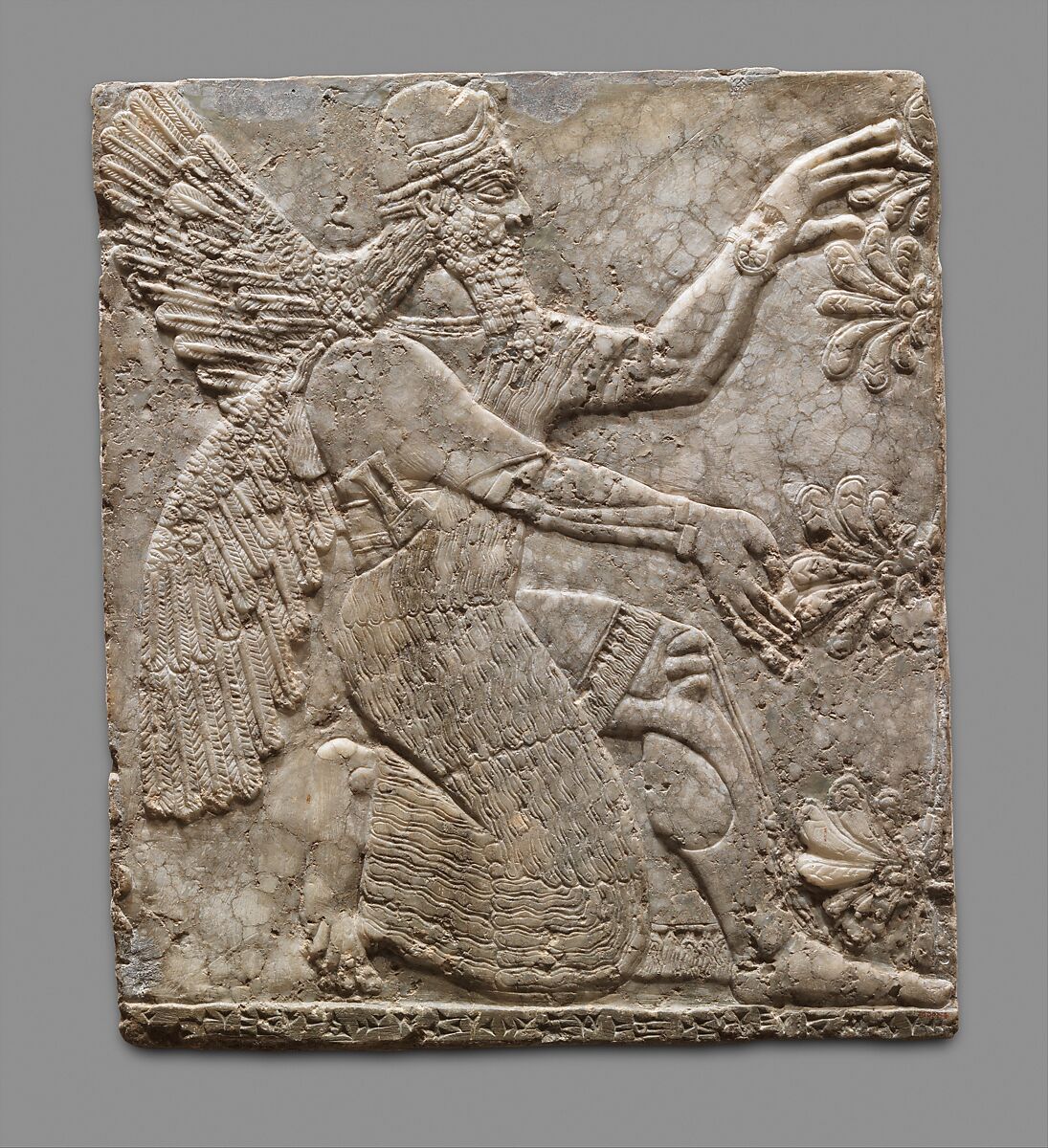 Relief panel, Gypsum alabaster, Assyrian