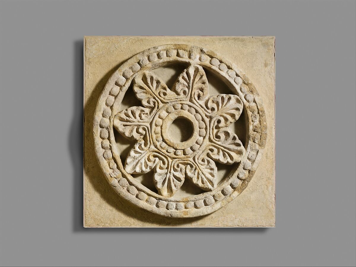 Window roundel, Stucco, Sasanian 