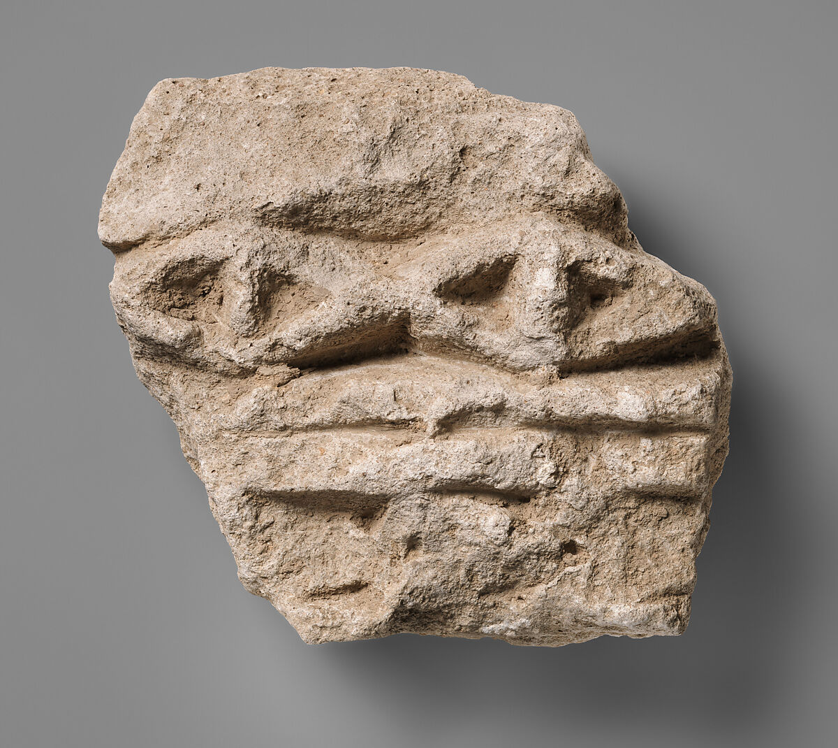 Relief fragment, Stucco, Sasanian or Islamic 