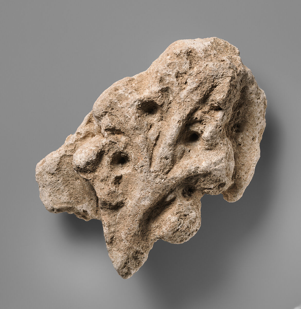 Relief fragment, Stucco, Sasanian or Islamic 