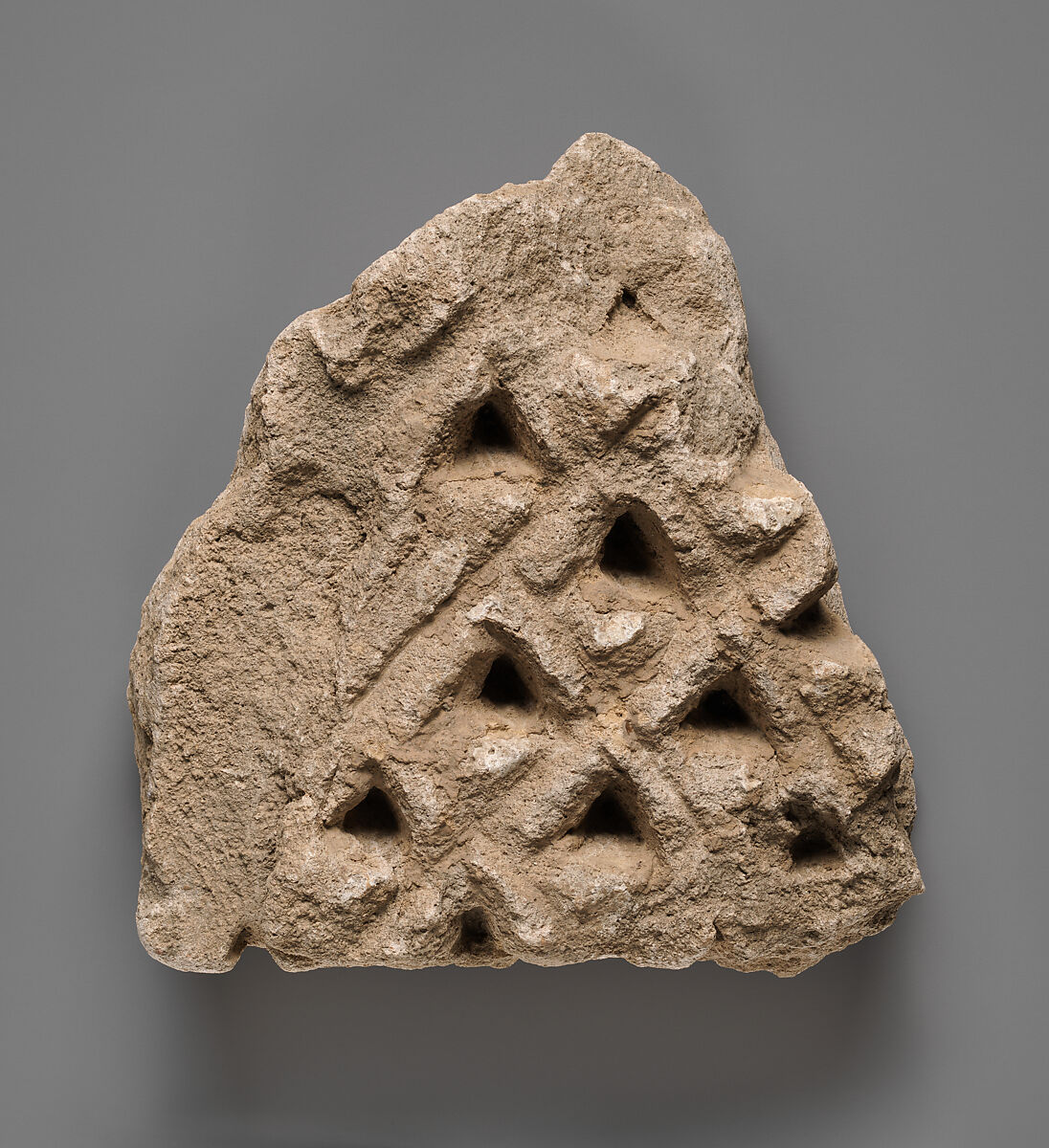 Relief fragment, Stucco, Sasanian or Islamic 