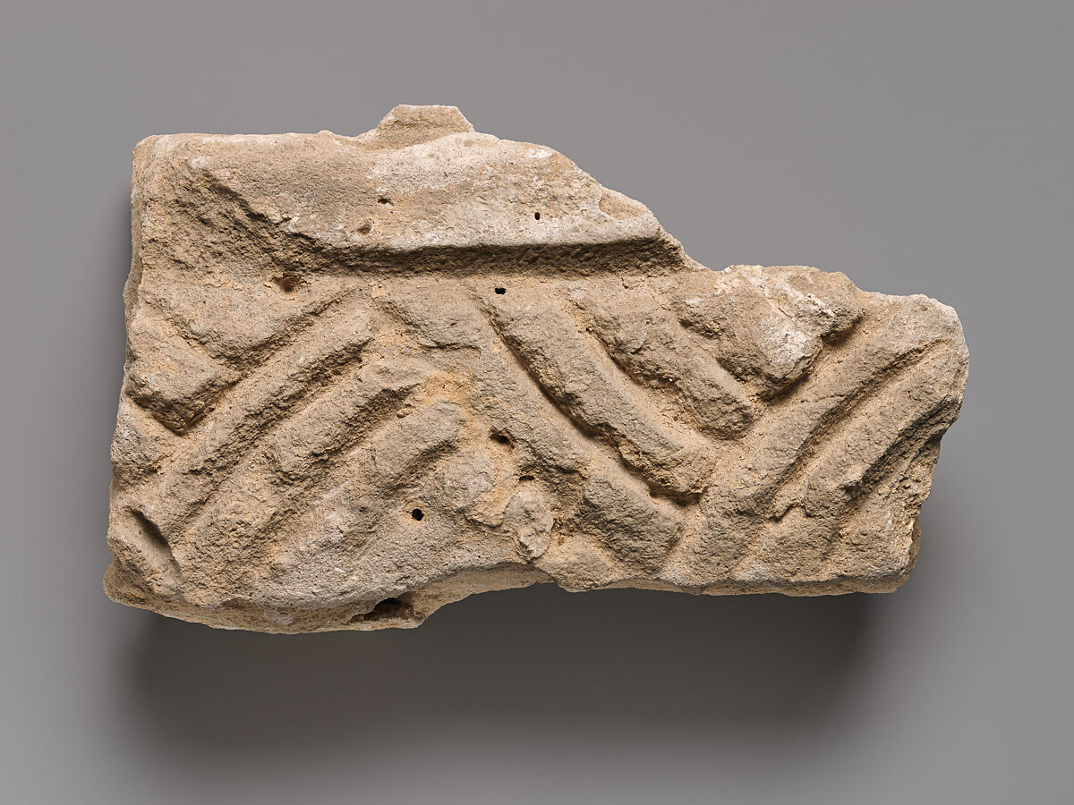 Relief fragment, Stucco, Sasanian or Islamic 