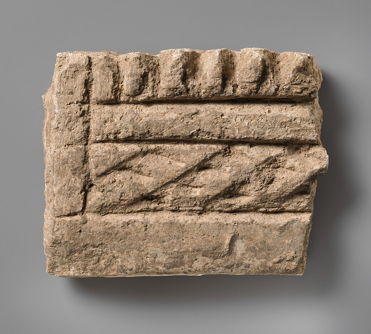 Relief fragment, Stucco, Sasanian or Islamic 