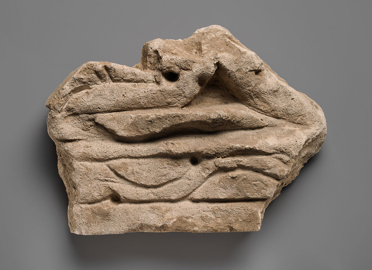 Relief fragment, Stucco, Sasanian or Islamic 