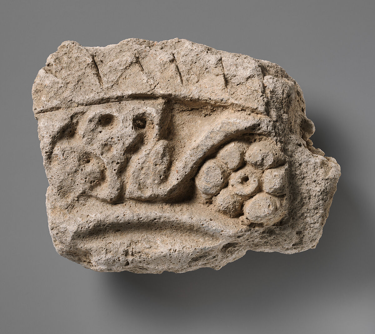 Relief fragment, Stucco, Sasanian or Islamic 