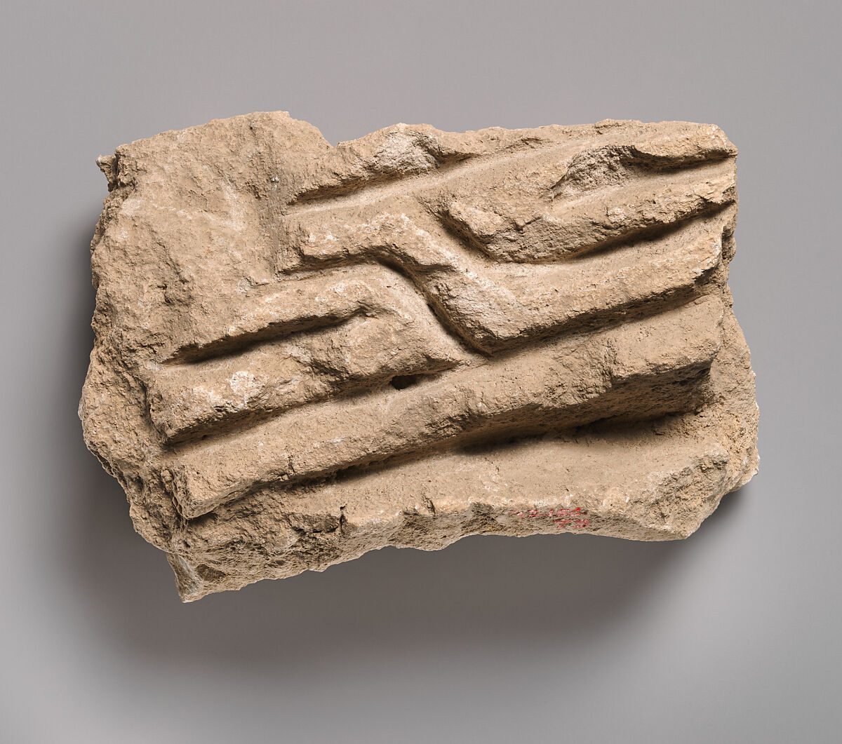 Relief fragment, Stucco, Sasanian or Islamic 