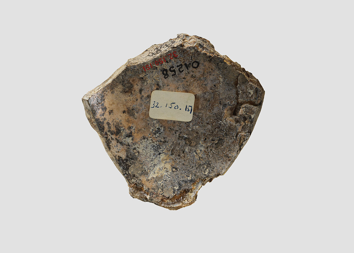 Fragment of a bowl, Glass, Sasanian
