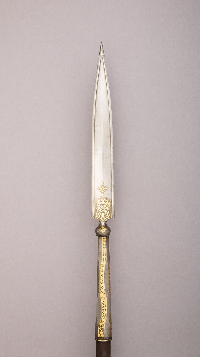 Spear, Steel, gold, North Indian