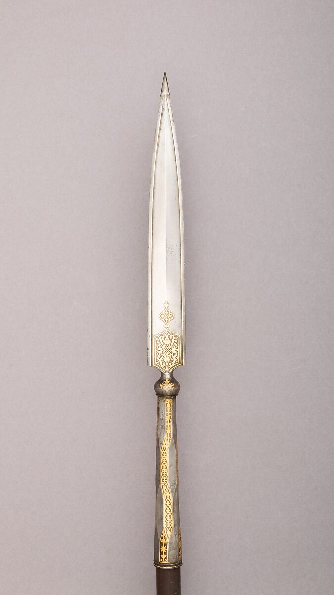 Spear, Steel, gold, North Indian