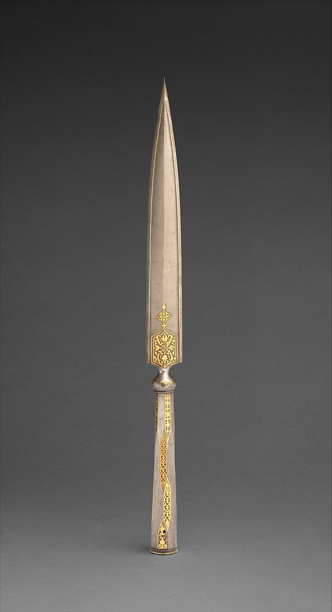 Spear, Steel, gold, North Indian 