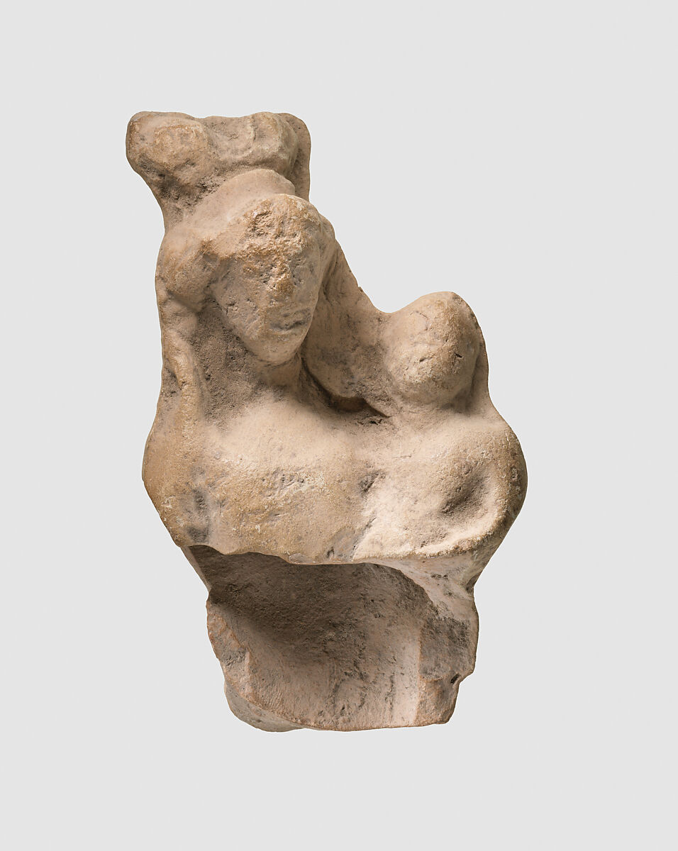 Fragment of a figure, Ceramic, Parthian 