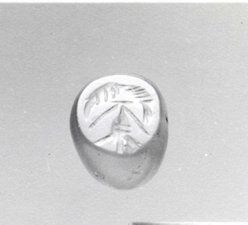 Stamp seal, Chalcedony, brown, Sasanian 