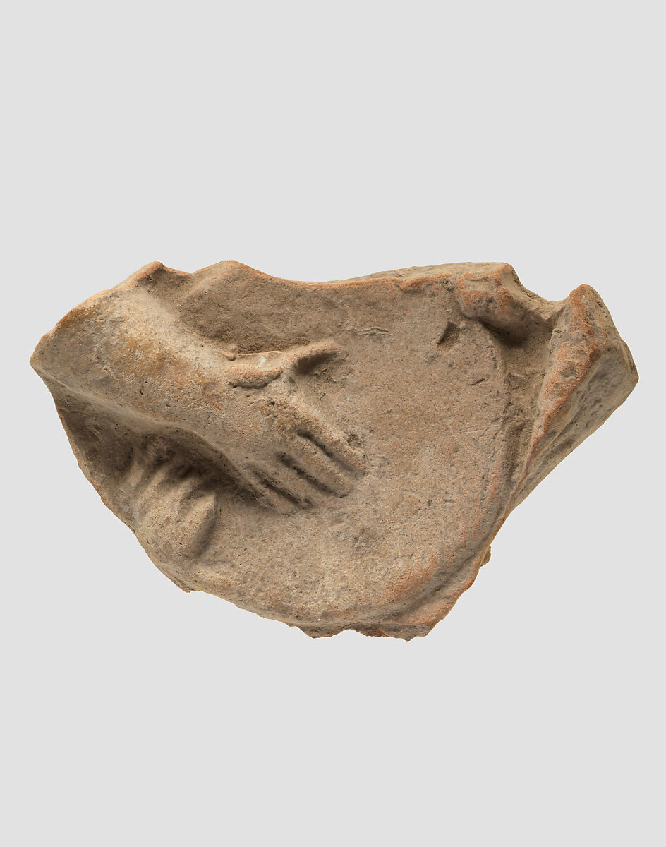 Relief fragment, Ceramic, Parthian 