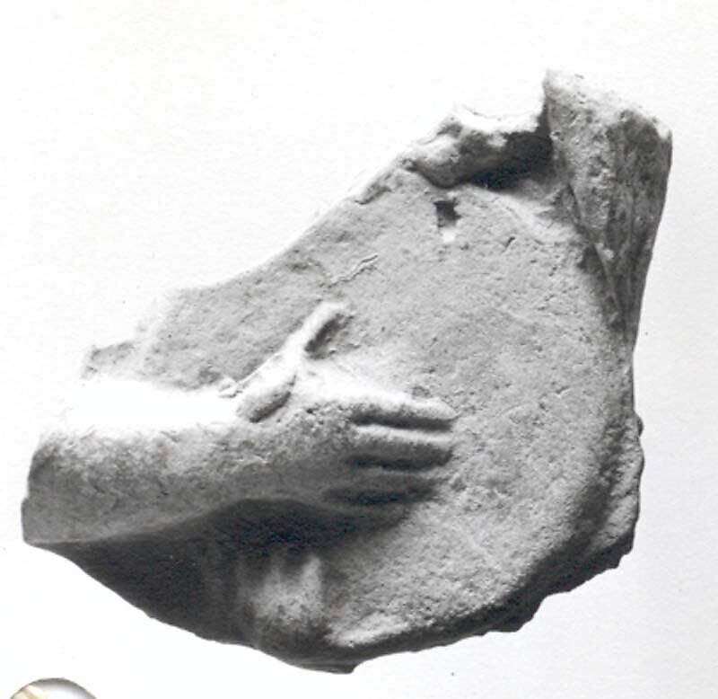 Relief fragment, Ceramic, Parthian 