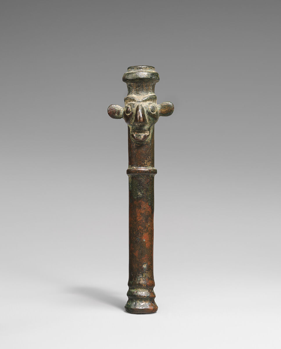 Anthropomorphic tube, Bronze, Iran 