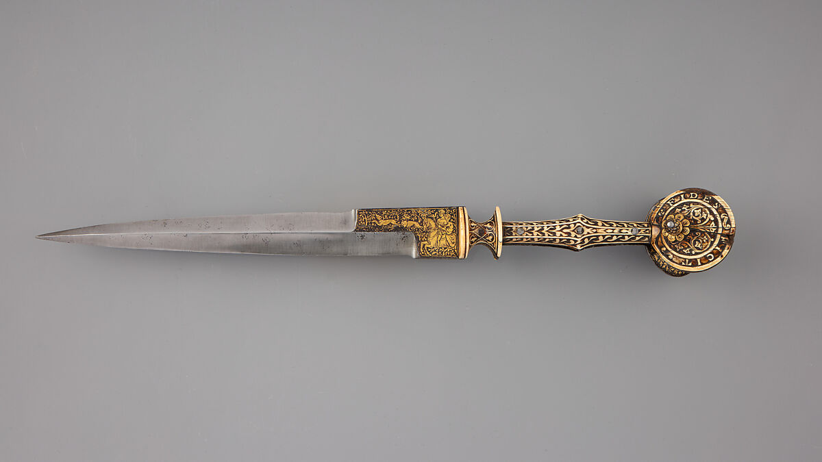 Eared Dagger, Ivory, steel, gold, Spanish