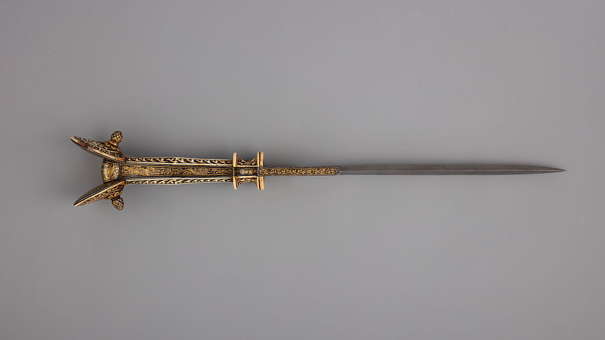 Eared Dagger, Ivory, steel, gold, Spanish