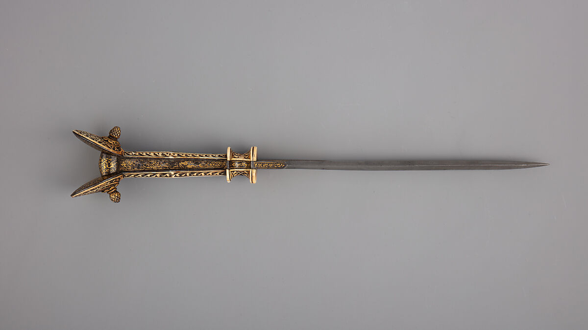 Eared Dagger, Ivory, steel, gold, Spanish