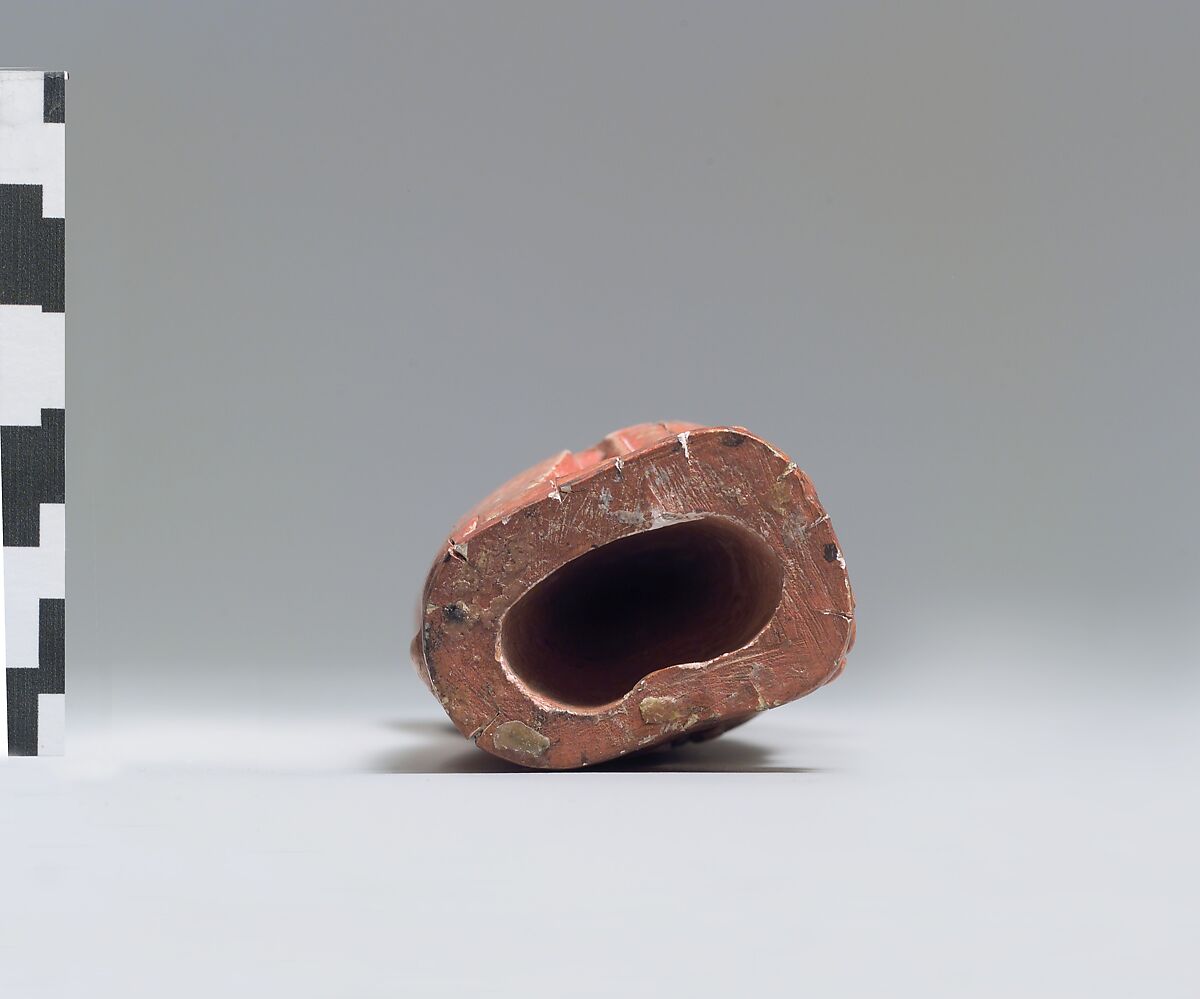 Furniture support: female sphinx with Hathor-style curls, Ivory (hippopotamus), gold foil, Old Assyrian Trading Colony