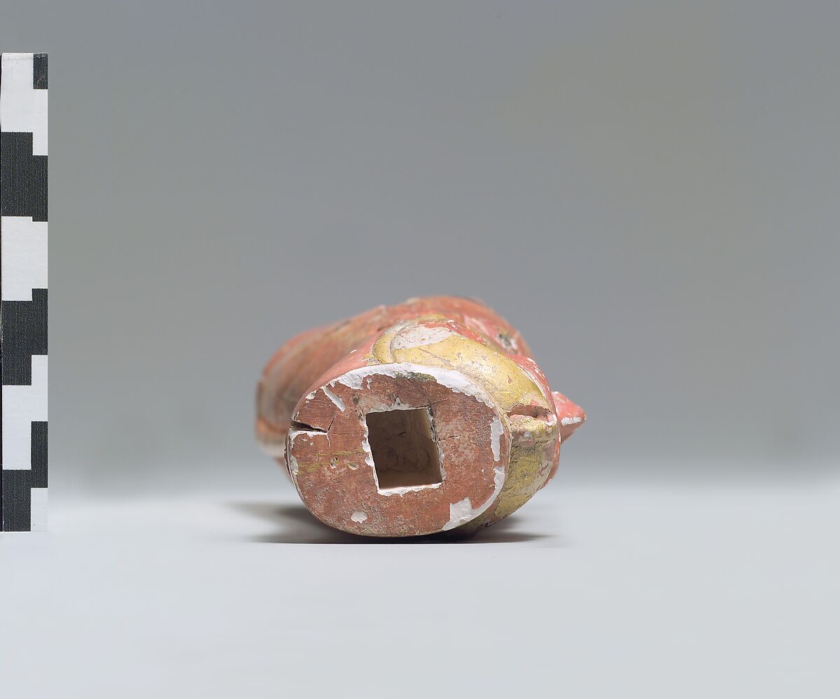 Furniture support: female sphinx with Hathor-style curls, Ivory (hippopotamus), gold foil, Old Assyrian Trading Colony