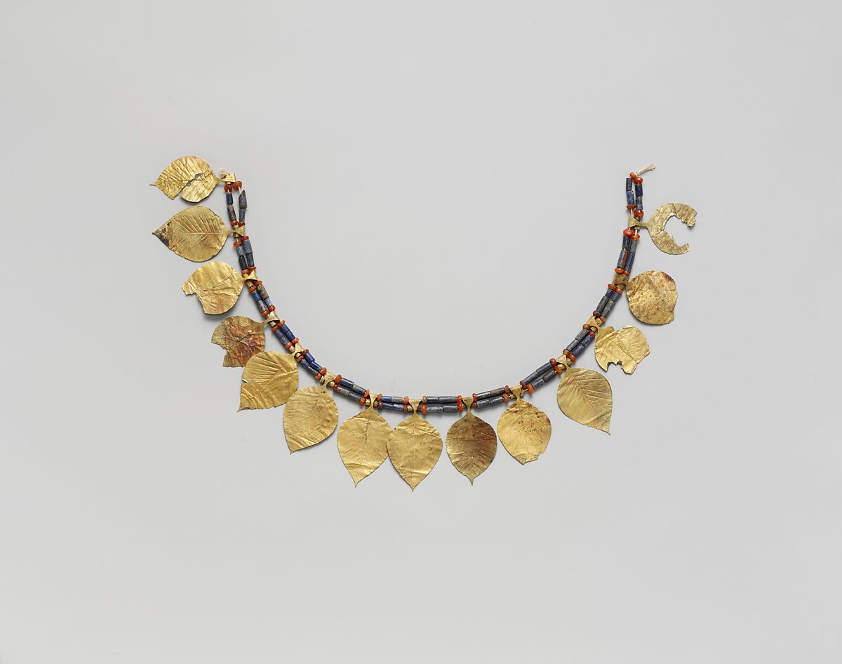 Headdress, Gold, lapis lazuli, carnelian, Sumerian 