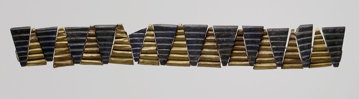 Necklace, Gold, lapis lazuli, Sumerian 