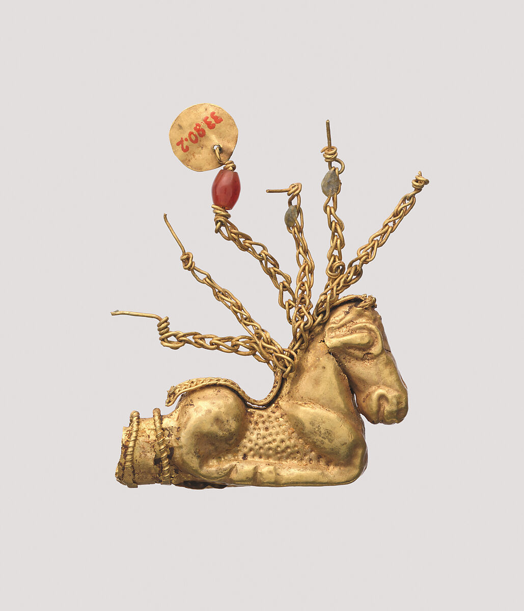 Pendant, Gold, carnelian, Scytho-Sarmatian