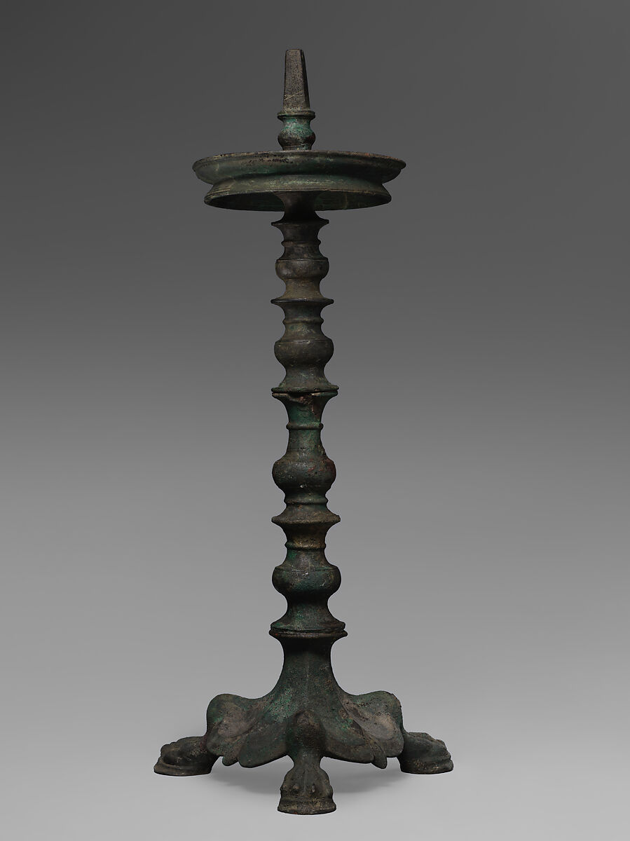 Lamp stand, Bronze, Sasanian