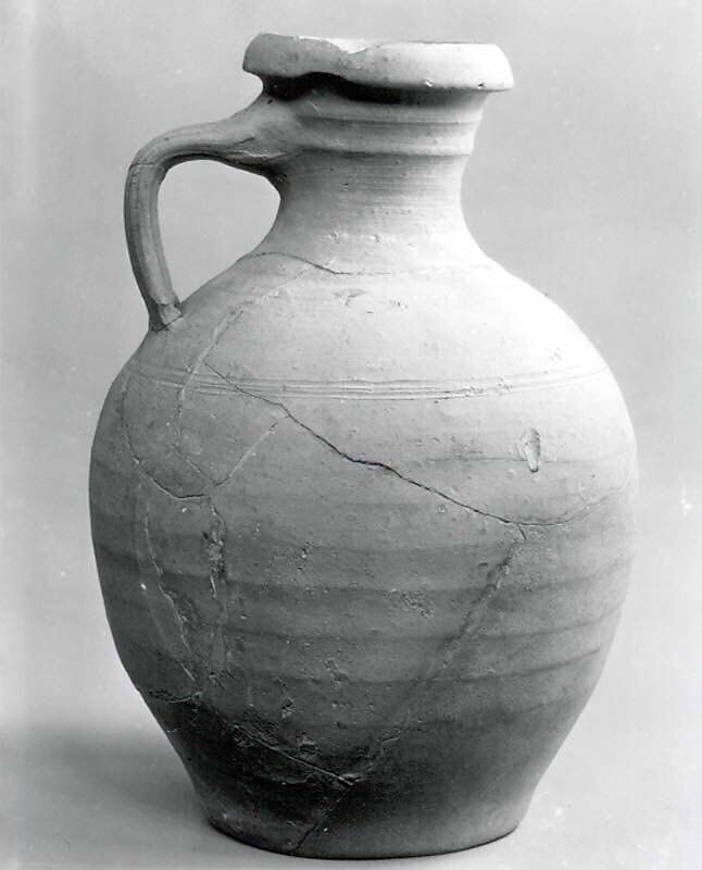 Jug with handle, Ceramic, Sasanian 