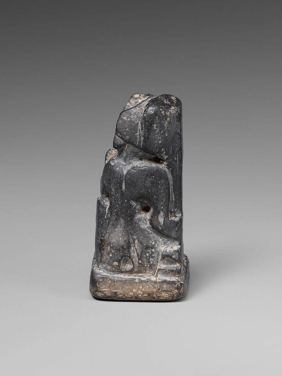 Chess piece, probably a pawn, Limestone, black, Sasanian