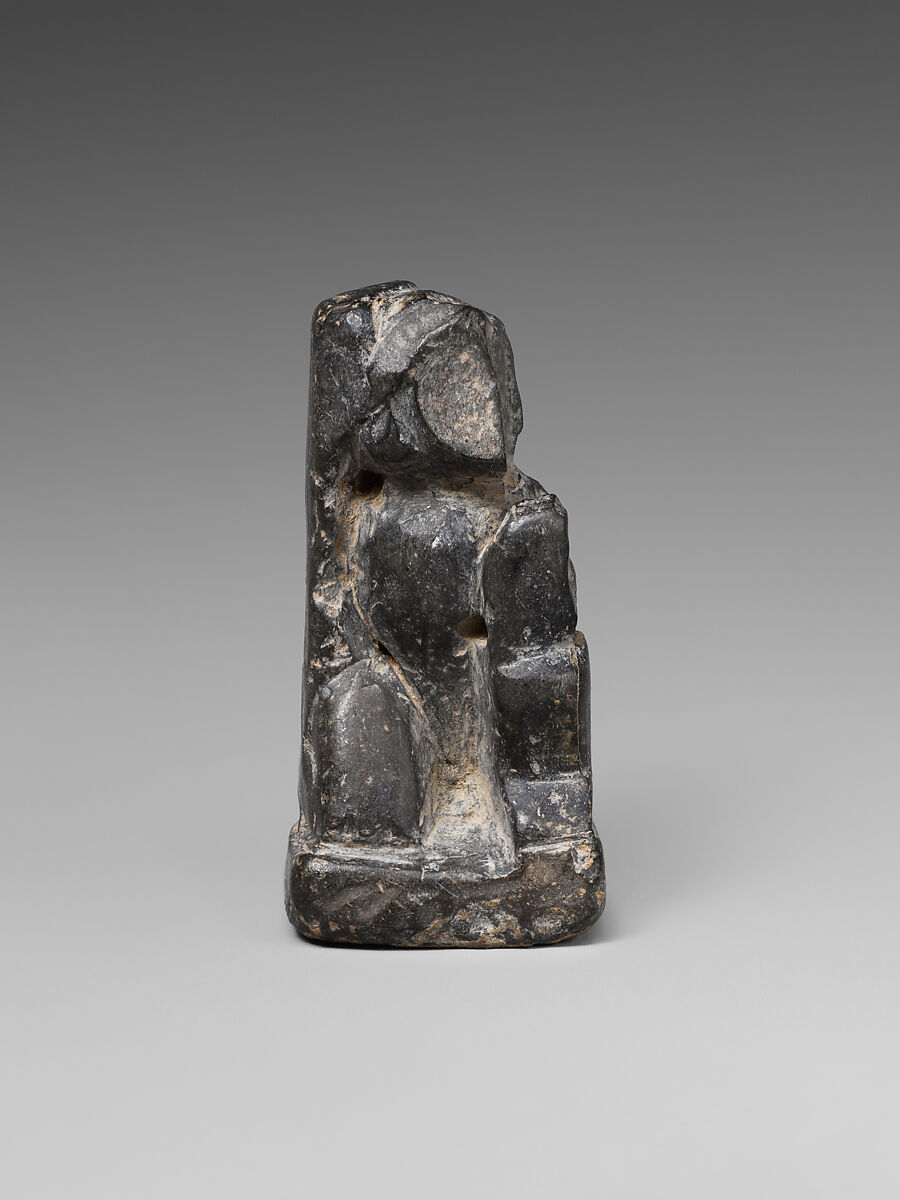 Chess piece, probably a pawn, Limestone, black, Sasanian