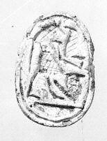 Scarab seal, Steatite, bone colored 