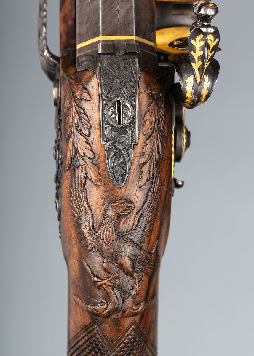 Pair of Flintlock Pistols, John Manton &amp; Son (British, London 1815–1878), Steel, wood (walnut, rosewood), gold, horn, British, London