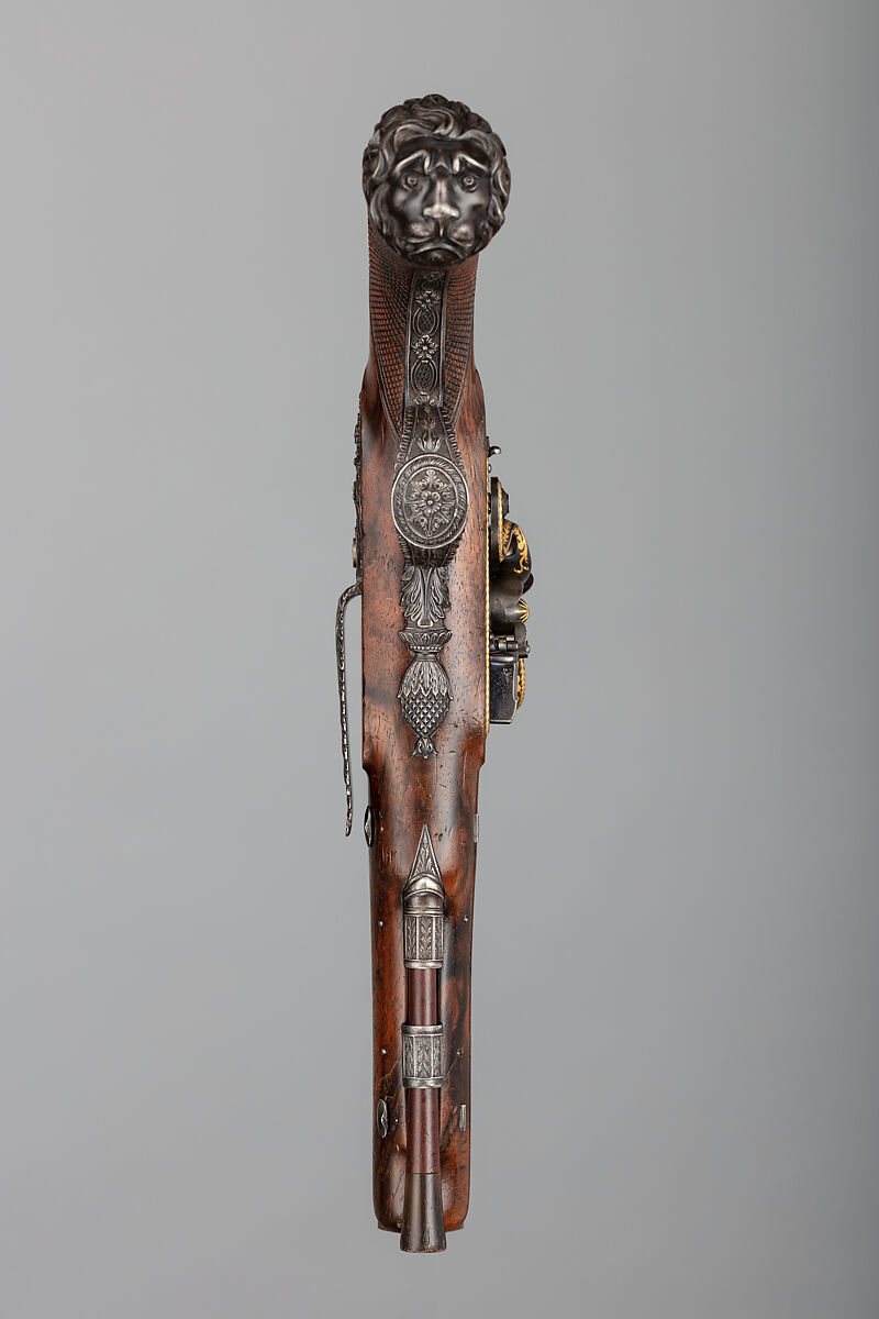 Pair of Flintlock Pistols, John Manton &amp; Son (British, London 1815–1878), Steel, wood (walnut, rosewood), gold, horn, British, London