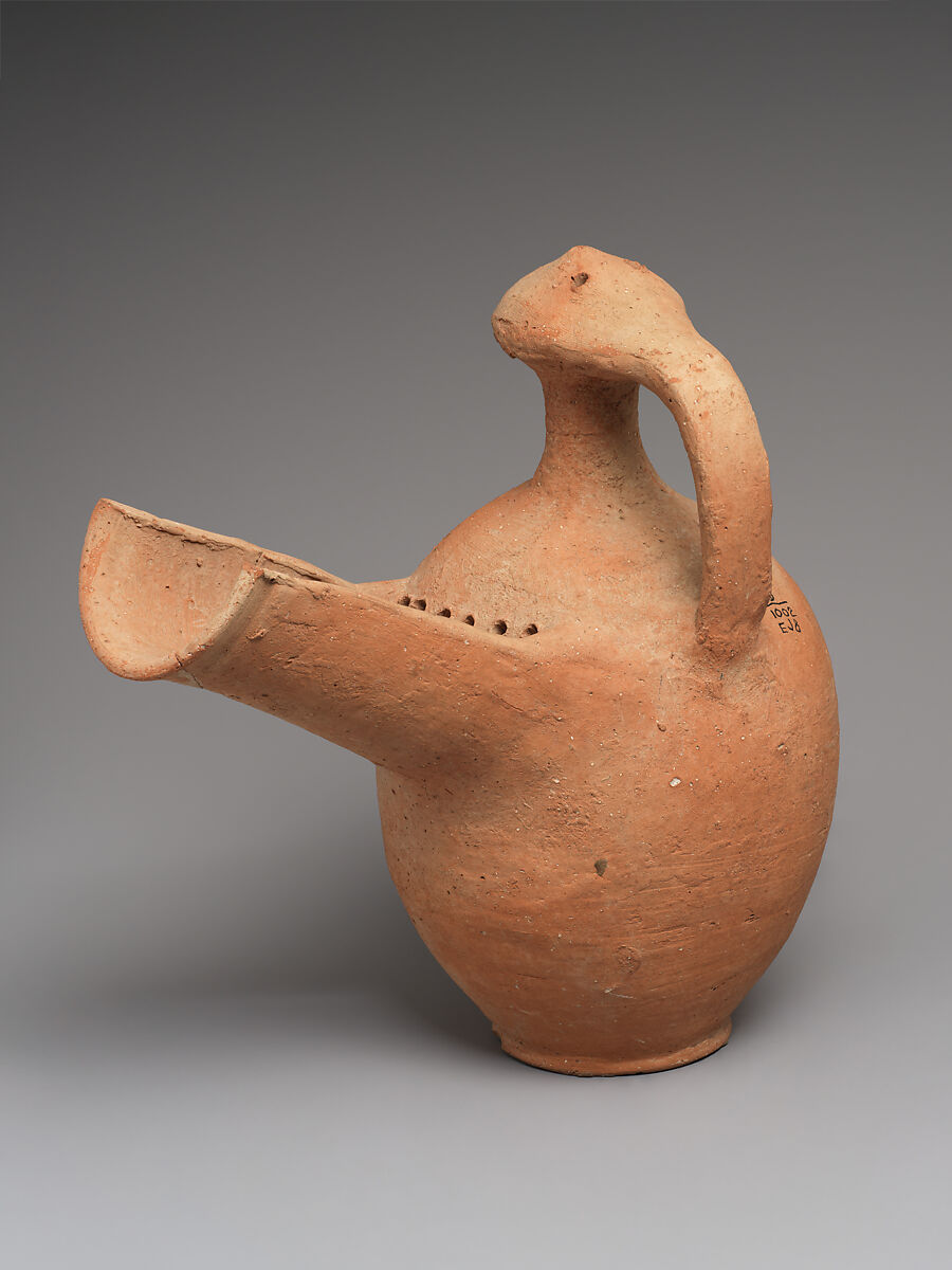 Jug with strainer, Ceramic, Israelite 