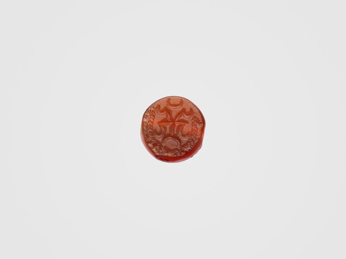 Stamp seal, Carnelian (?), Sasanian 