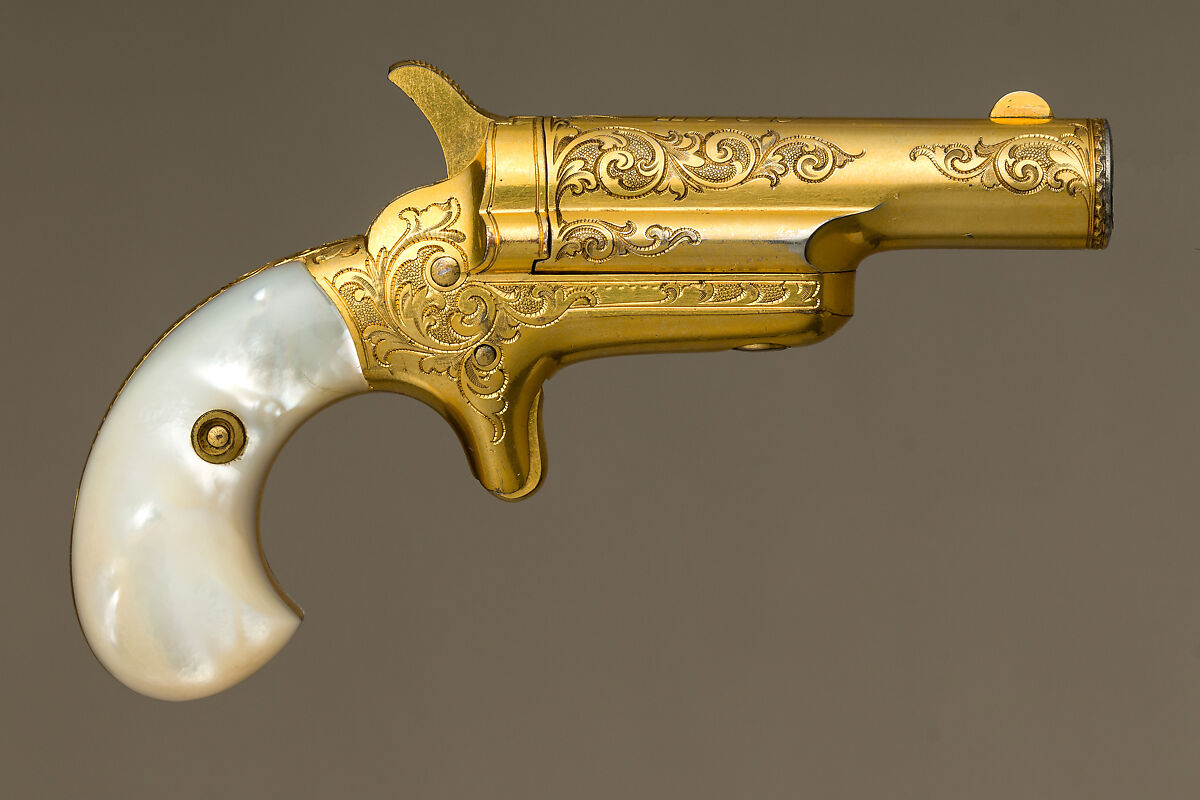 Colt Percussion Pistol, Steel, gold, mother-of-pearl, American 