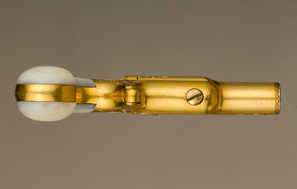 Colt Percussion Pistol, Steel, gold, mother-of-pearl, American